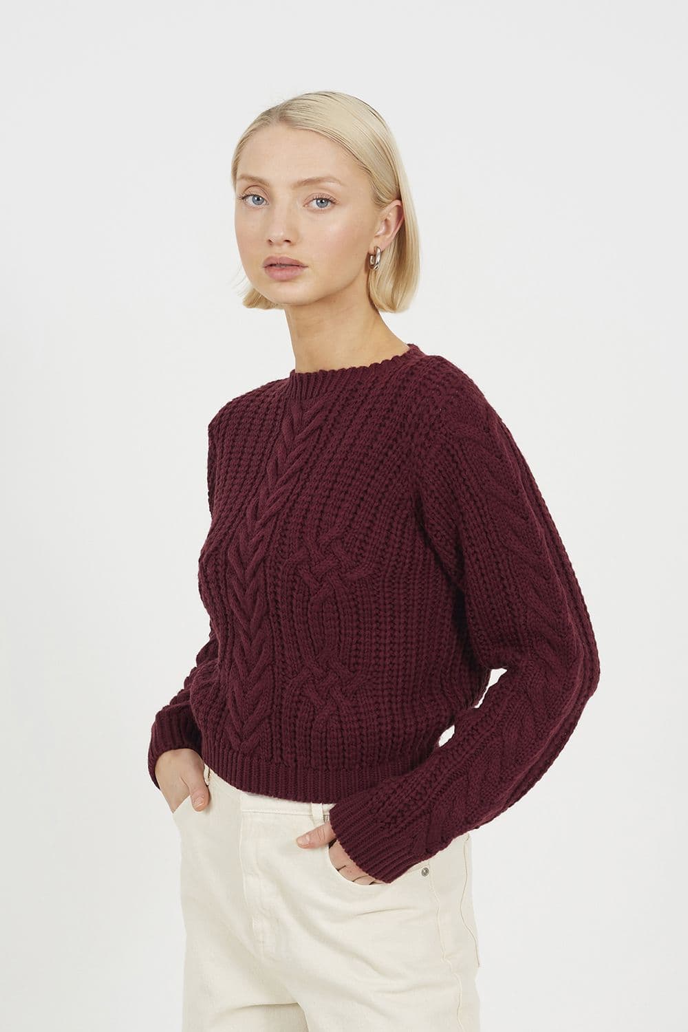 Crew Neck Cable Knit Jumper