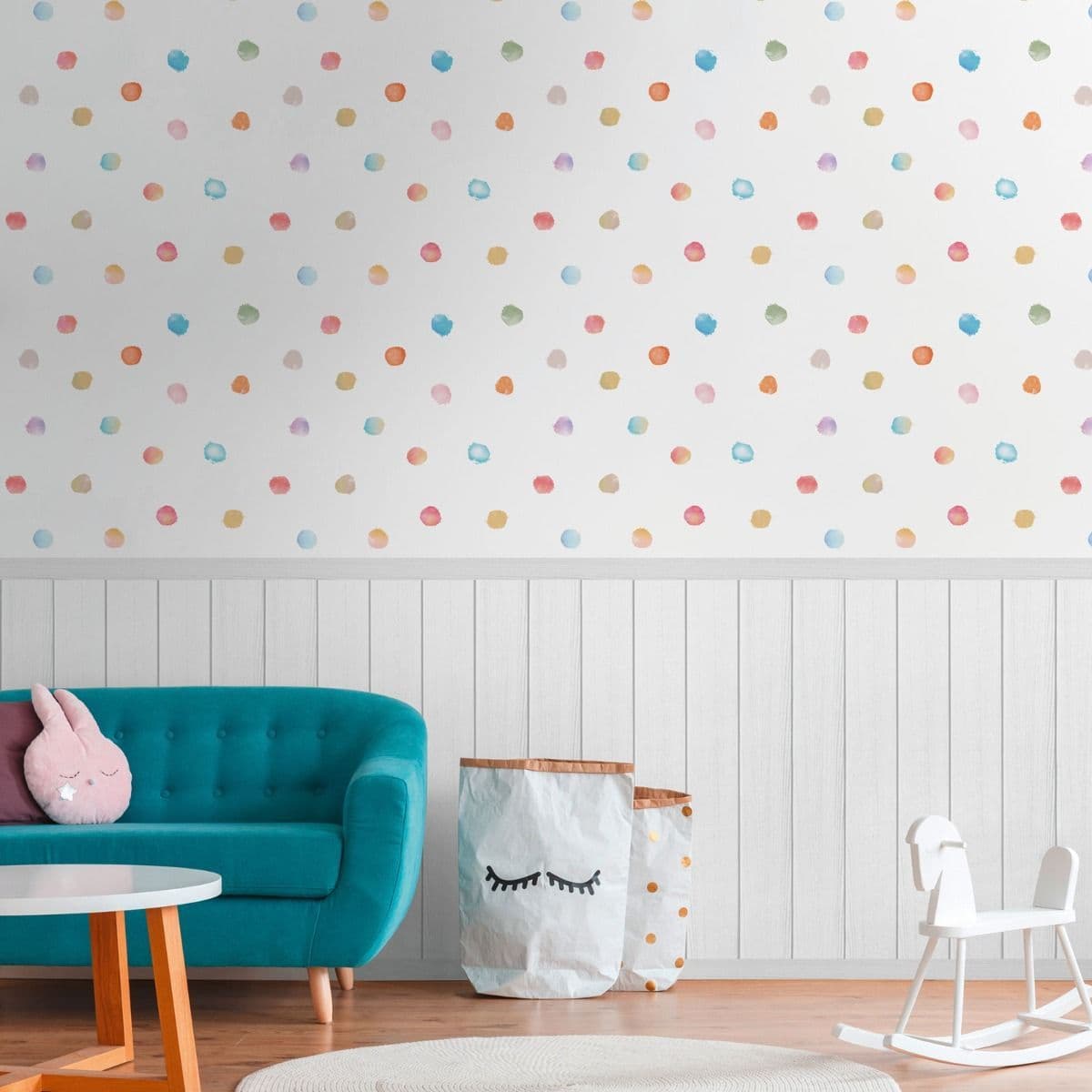 Dots Wood Slats 2 1 Vinyl Textured Wallpaper