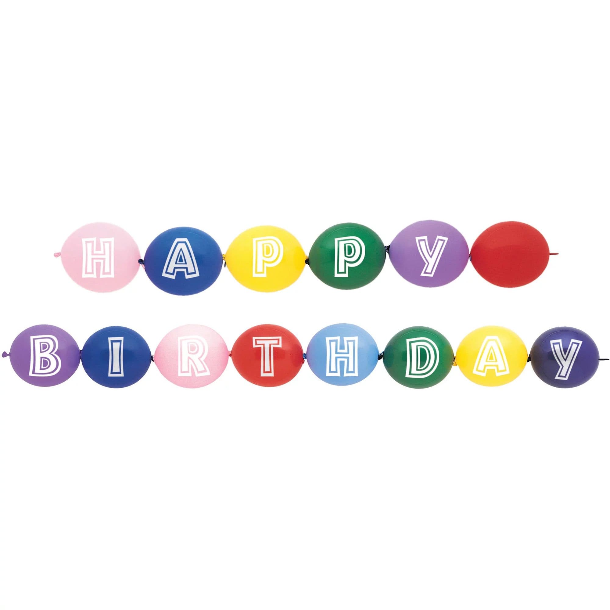 Latex Happy Birthday Linking Balloons