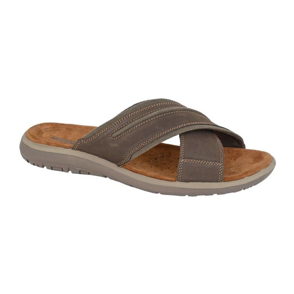 Nubuck Crossover Strap Mules