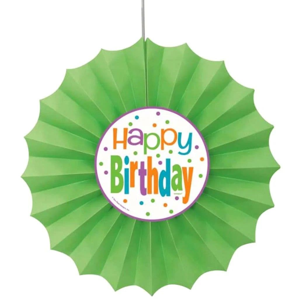 Tissue Paper Polka Dot Birthday Fan Decoration