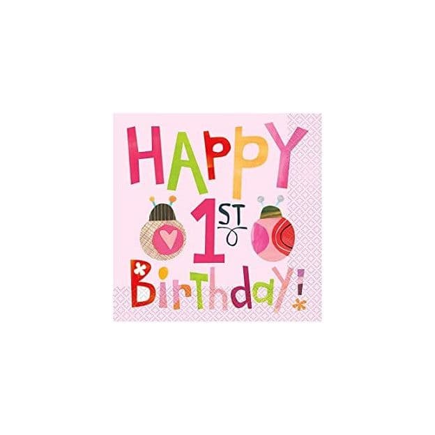 Paper Ladybird 1st Birthday Disposable Napkins