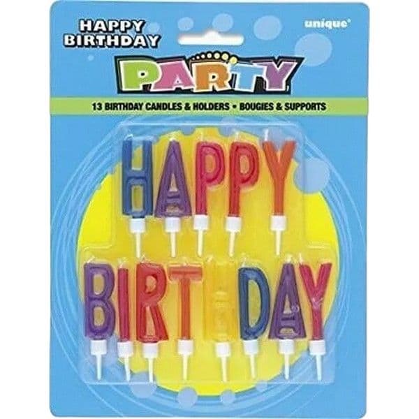 Letter Happy Birthday Candles Set