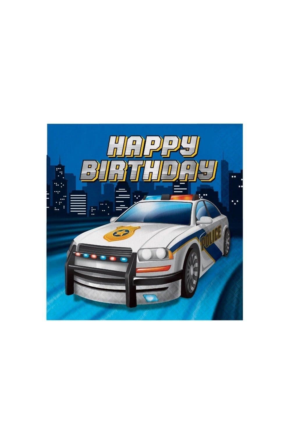 Police Paper Happy Birthday Napkins