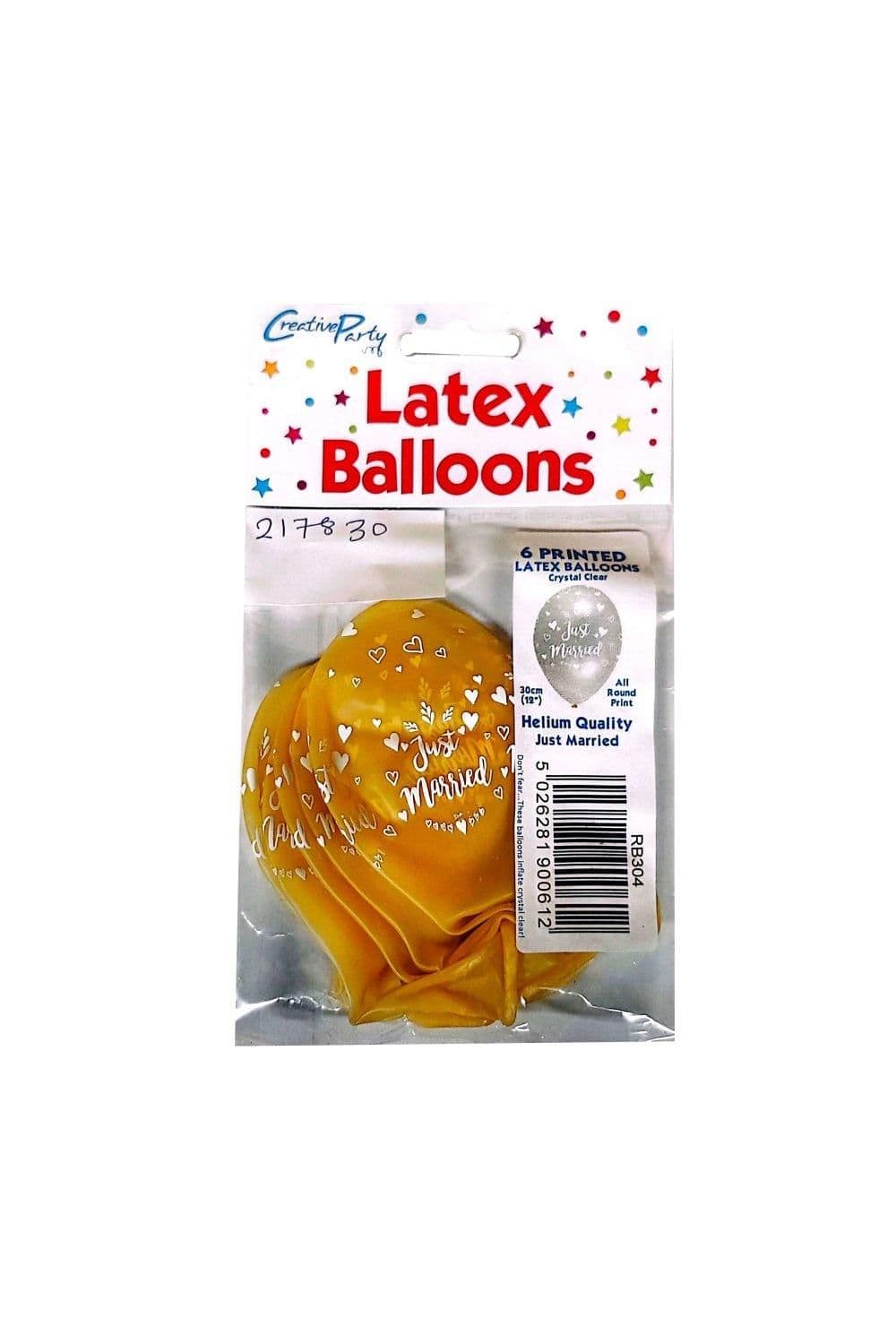 Latex All Over Print Just Married Balloons