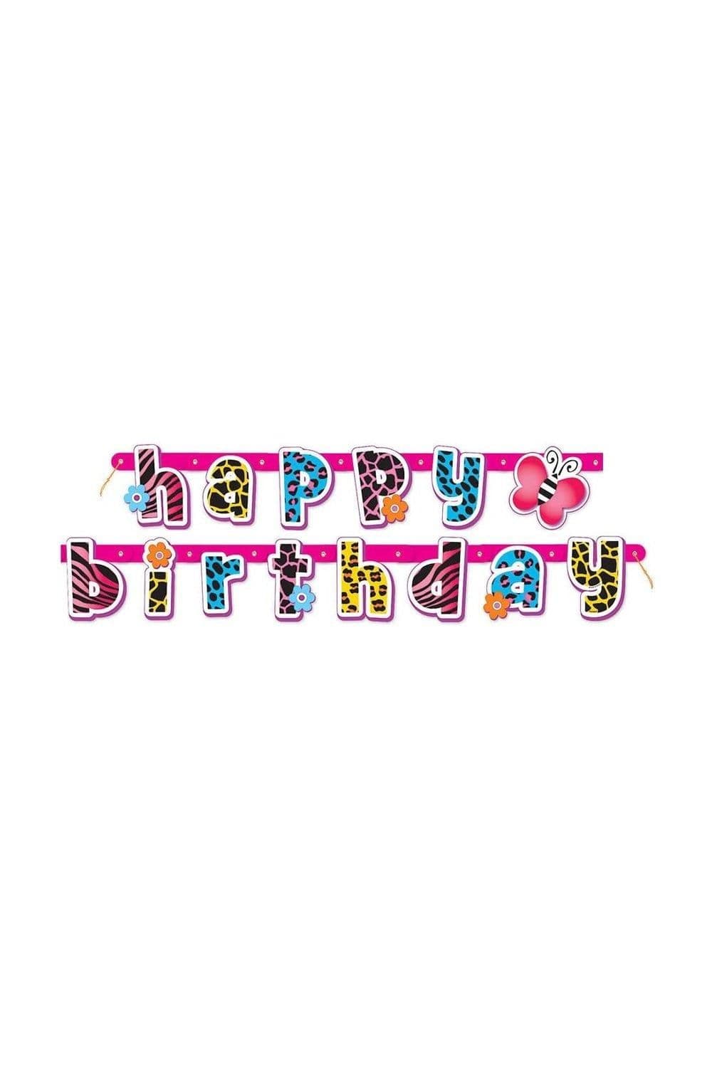 Animal Print Birthday Jointed Banner