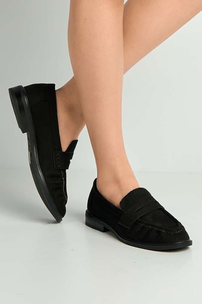 Miss Diva Women's Haisley Plain Silp On Loafer With Band in Black | Size: 6