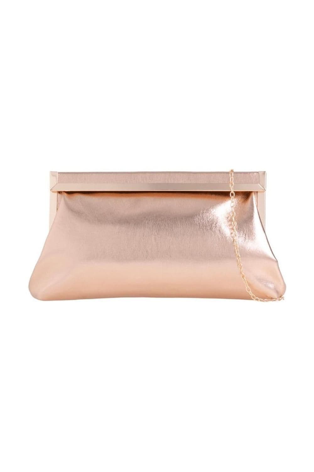 Miss Diva Women's Freda Gold Trim Magnetic Rectangle Pouch Side Bag in Rose Gold