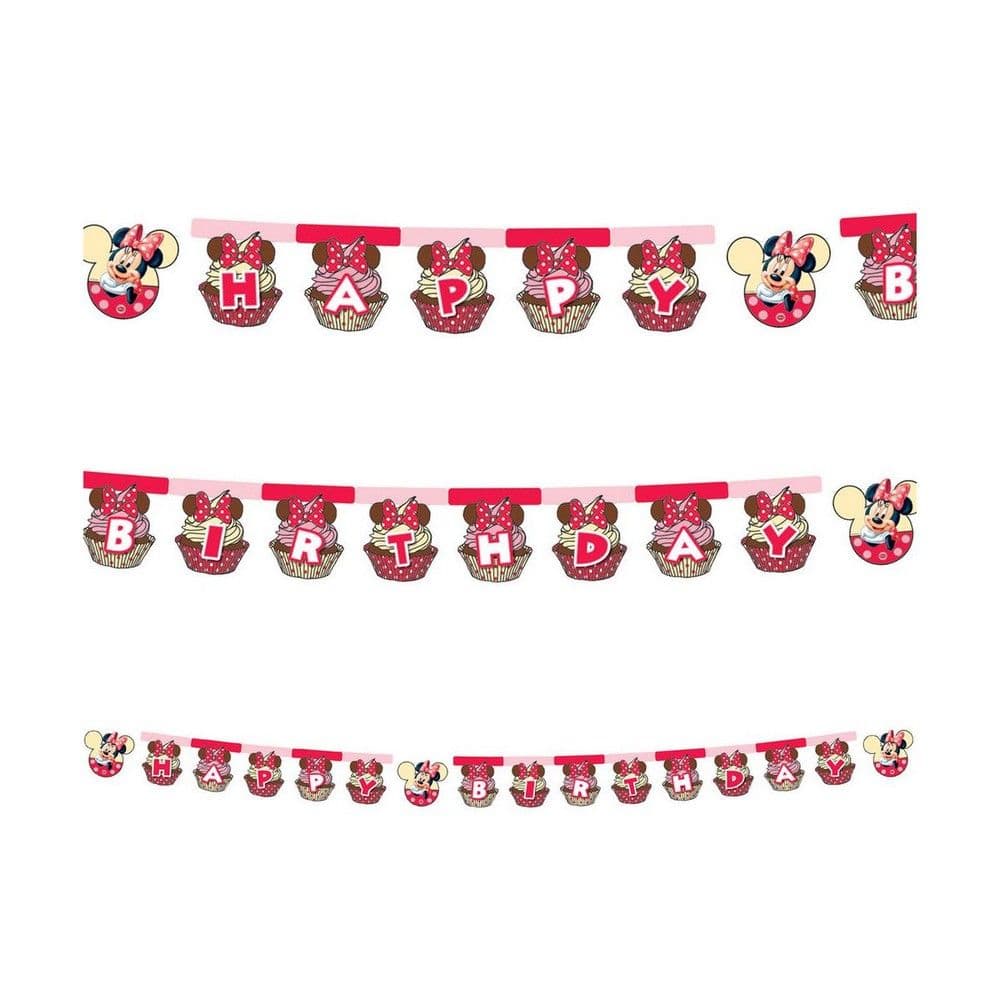 Cupcake Minnie Mouse Happy Birthday Banner