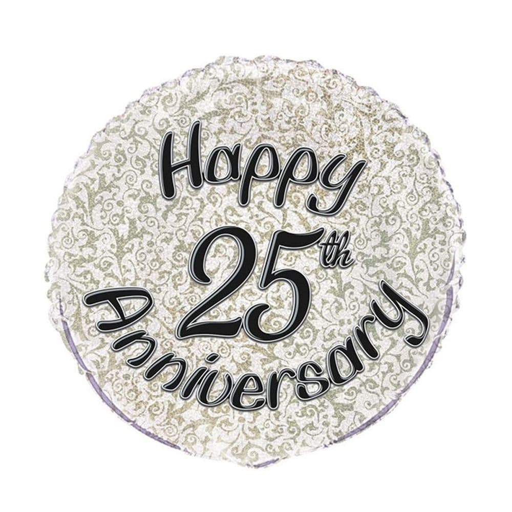 Happy 25th Anniversary Round Foil Balloon