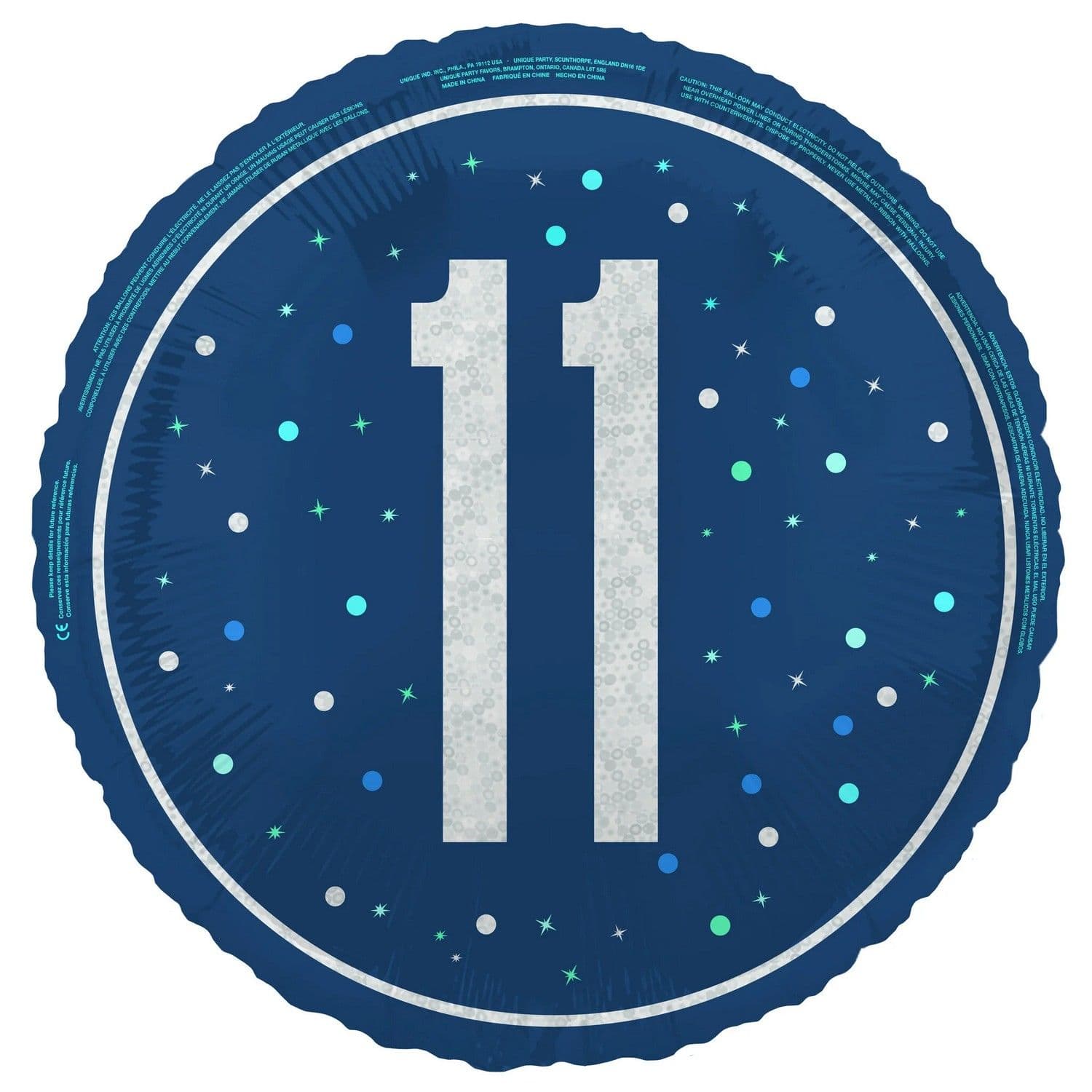 Prismatic 11th Birthday Foil Balloon