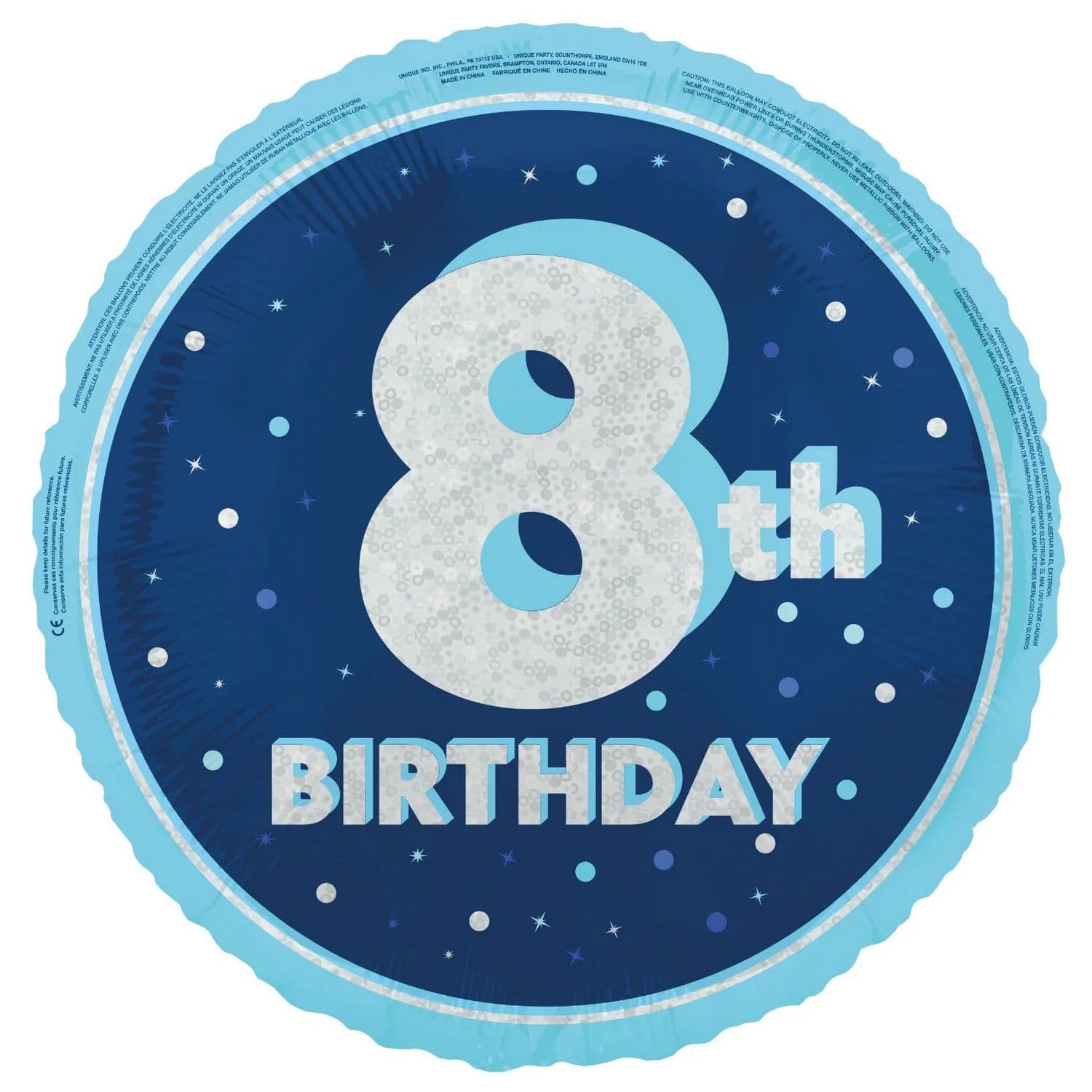 Prismatic 8th Birthday Foil Balloon