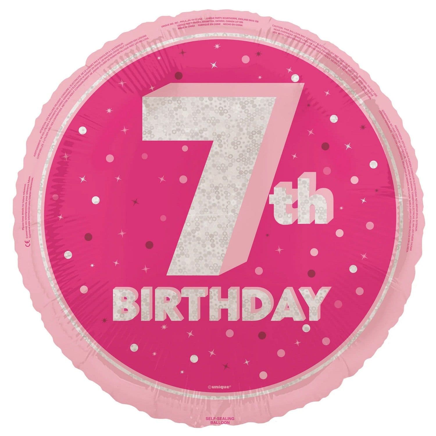 Prismatic 7th Birthday Foil Balloon