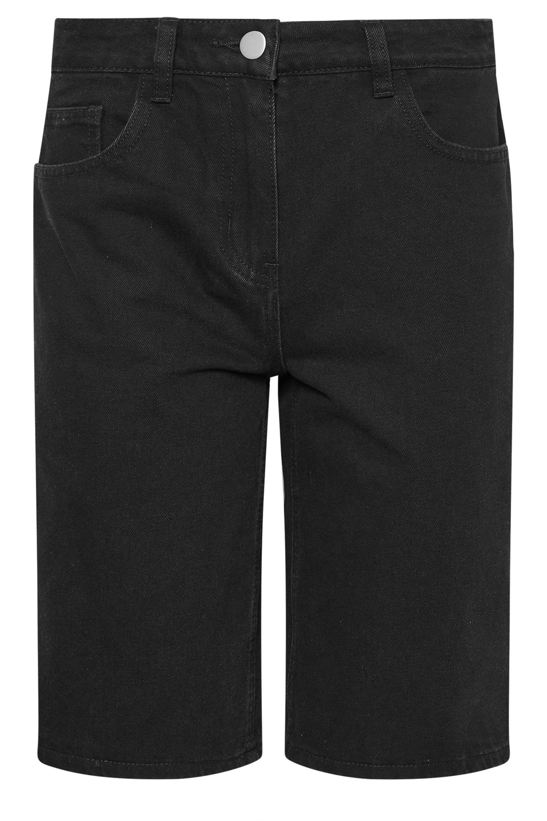 PixieGirl Women's Petite Denim Jorts in Black | Size: 16