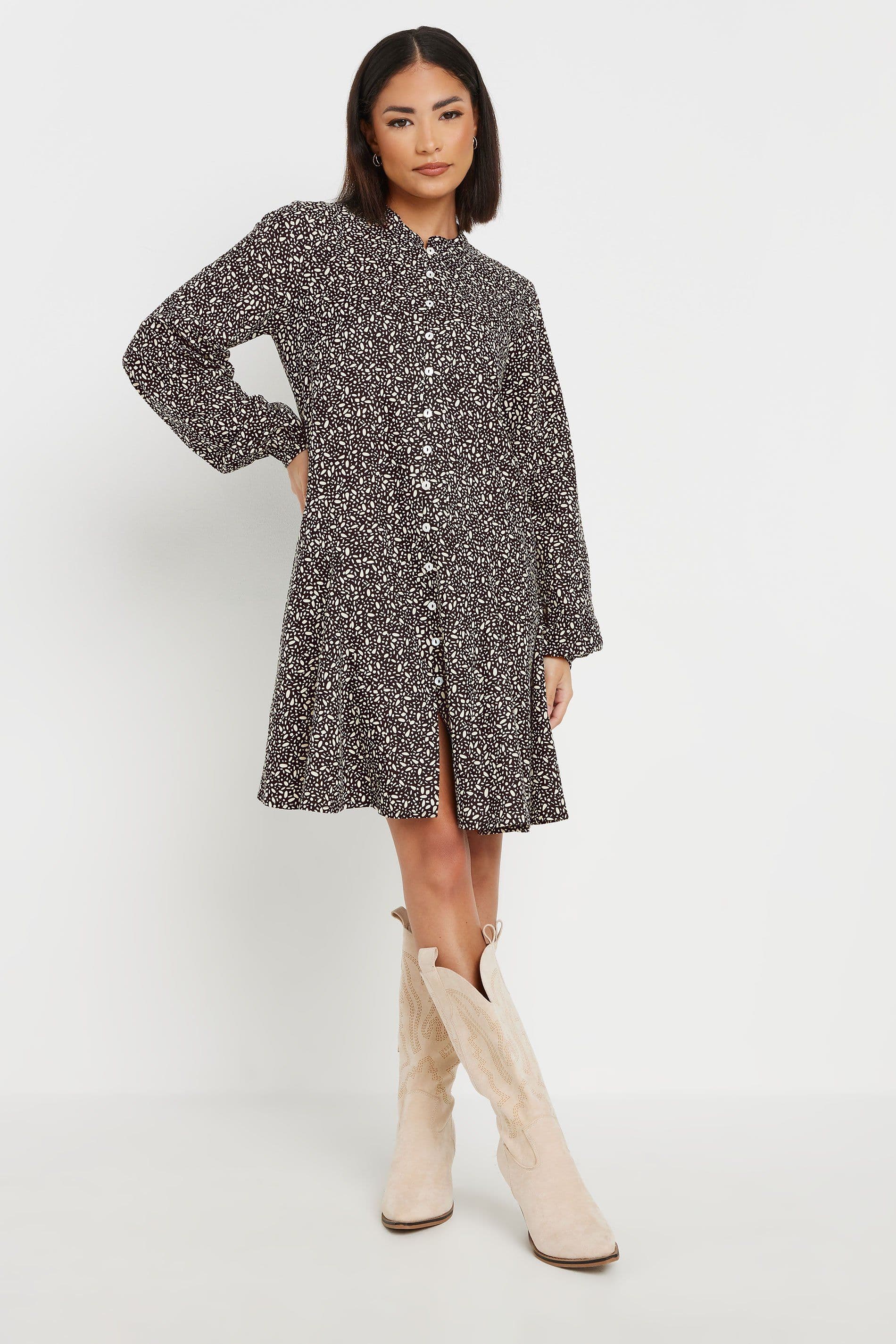PixieGirl Women's Petite Smock Mini Dress in Black | Size: 12