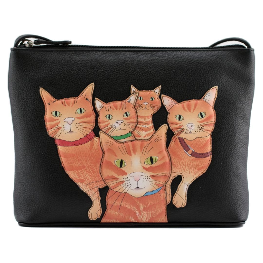 Kitty Crew Small Cross Body Bag Ginger Cat Appliqué