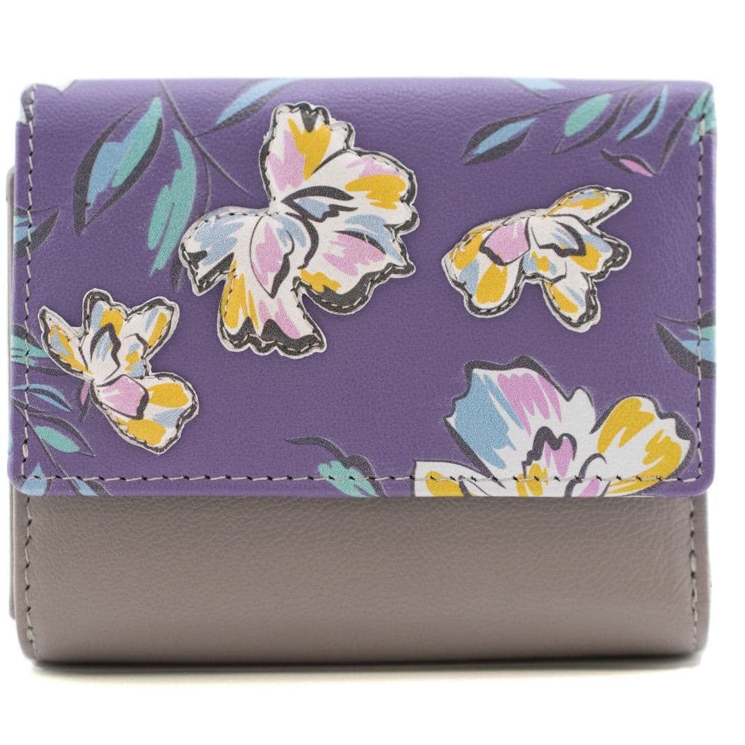 Zinnia Flower Floral Tri Fold Purse