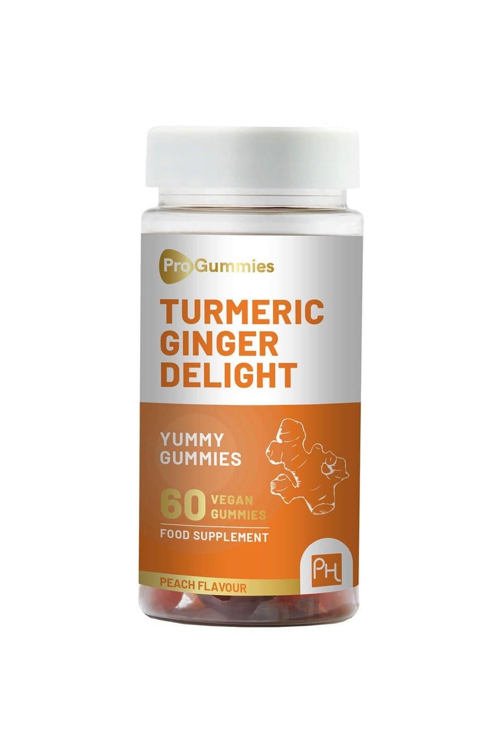 Turmeric Ginger Gummies 60 Vegan Pro Gummies Natural Flavour