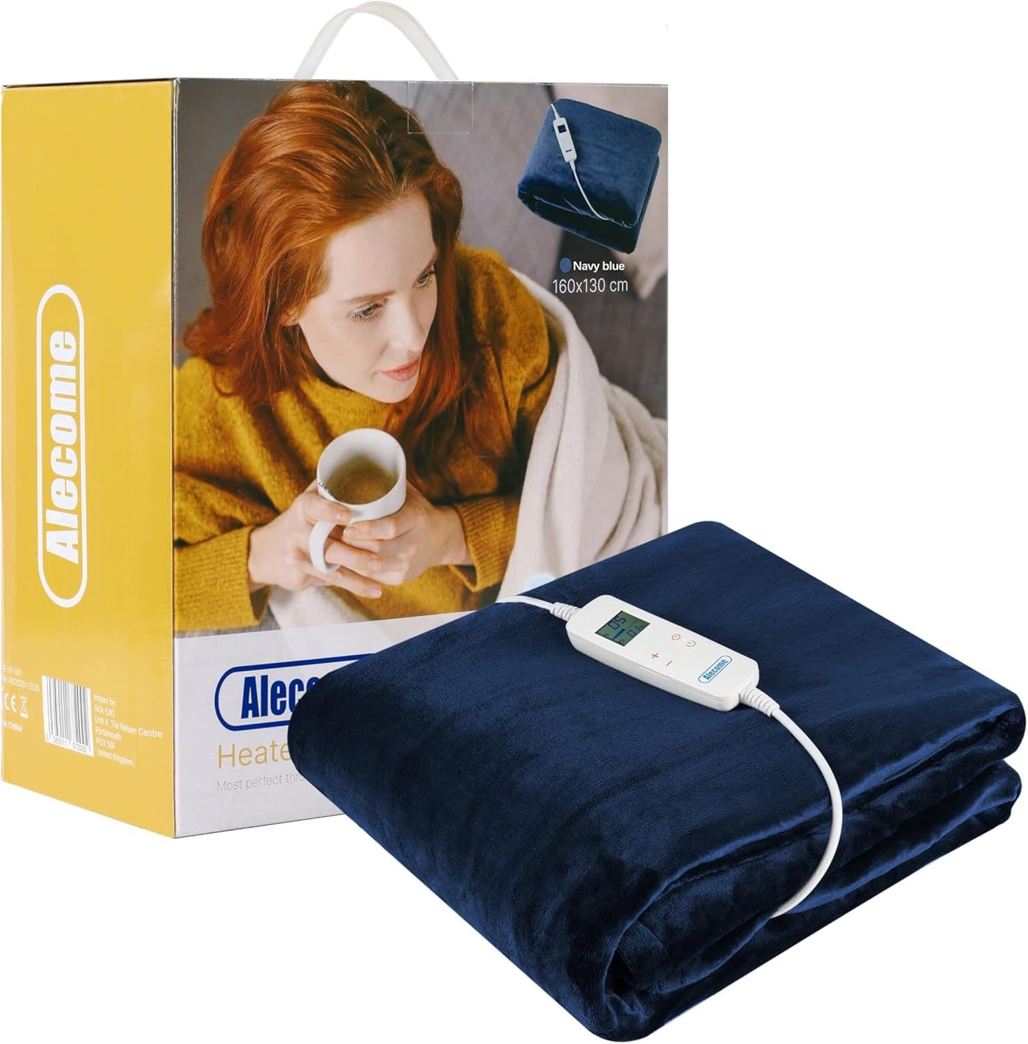 Electric Heated Throw Blanket Washable 220gsm Fleece Remote Timer