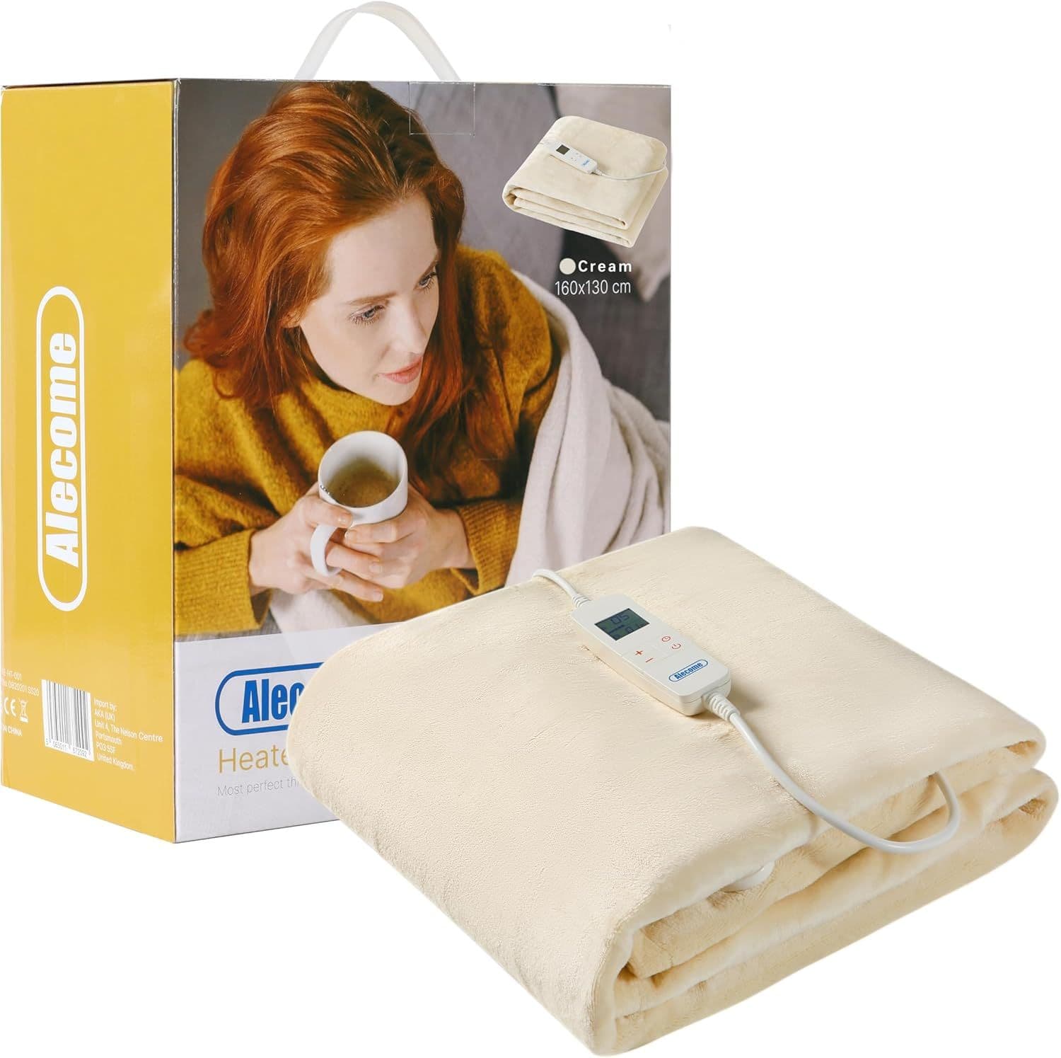 Electric Heated Throw Blanket Washable 220gsm Fleece Remote Timer