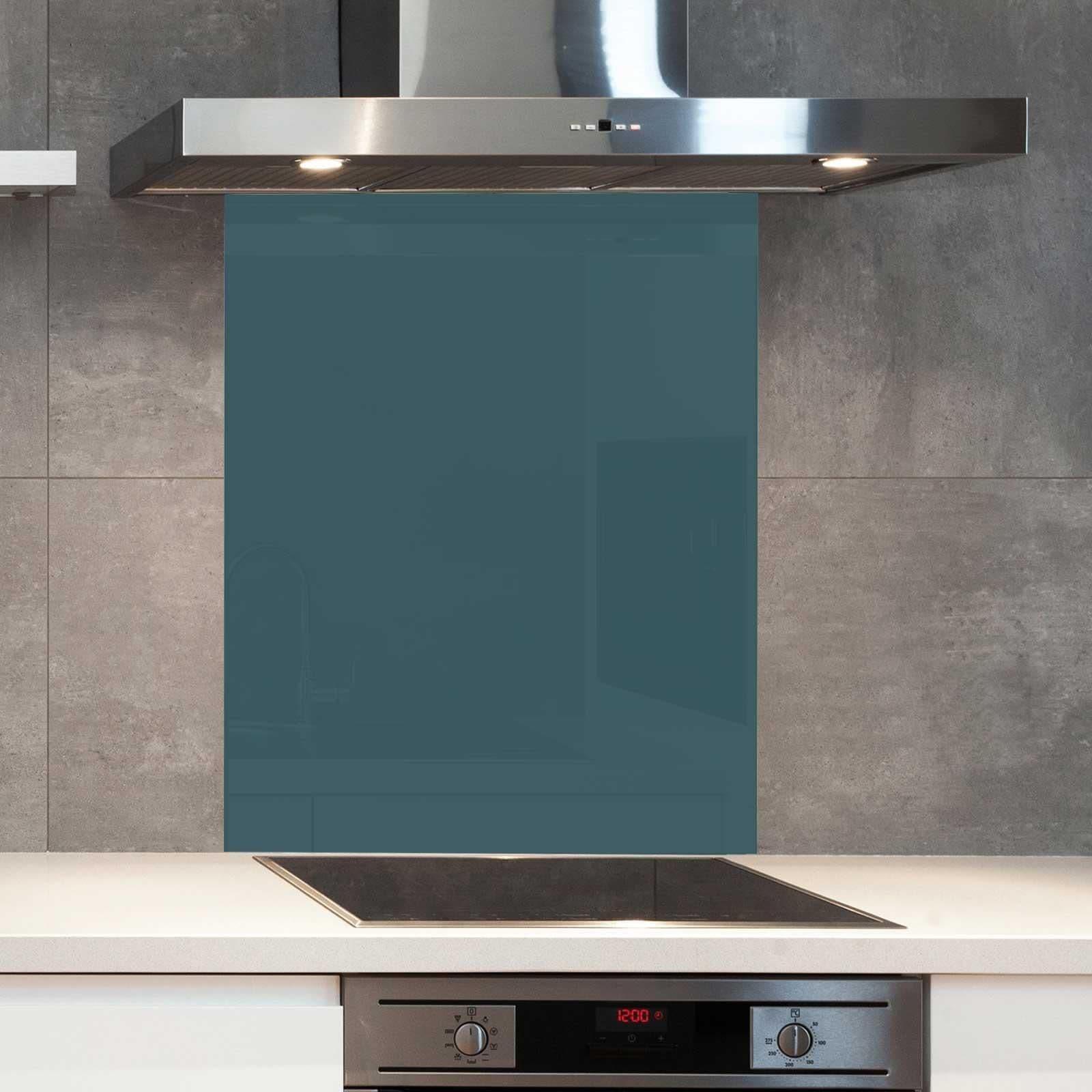 Premium 70cm x 75cm 6mm Glass Sea Holly Kitchen Splashback Toughened