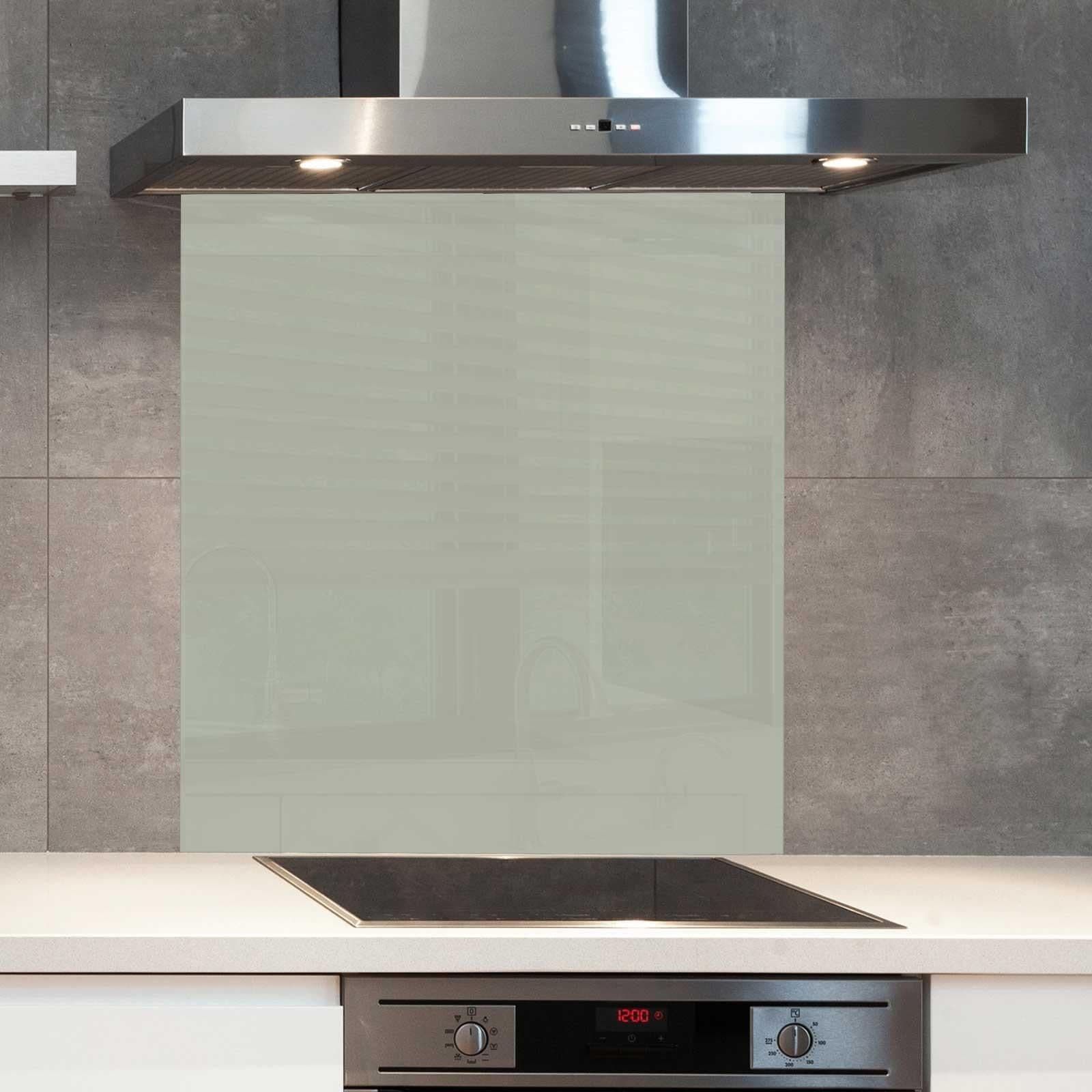 Premium 90cm x 75cm 6mm Glass Silver Lichen Kitchen Splashback Toughened