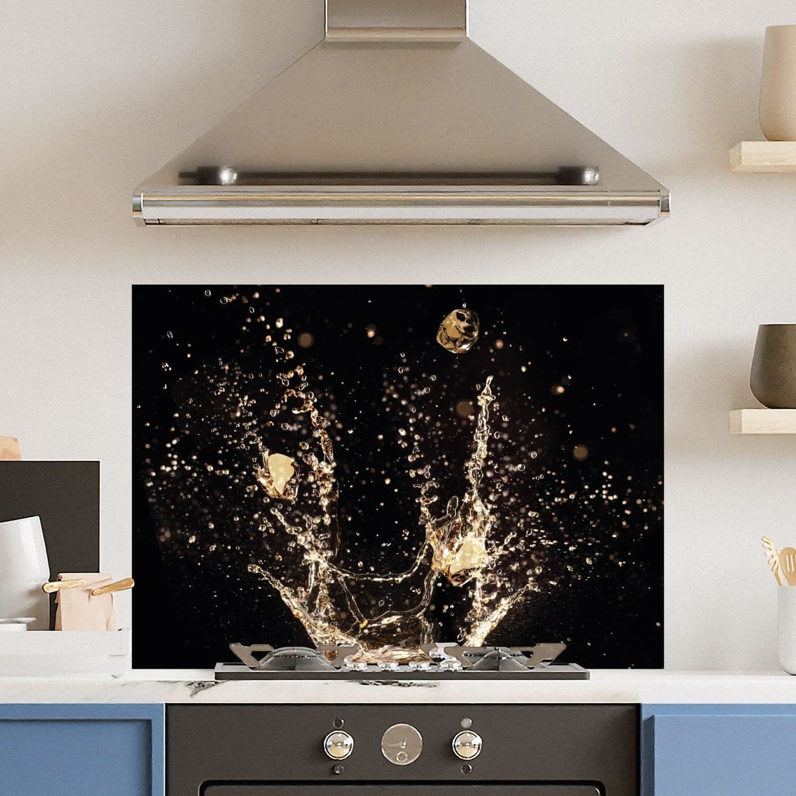Premium 60 x 75cm 6mm Glass Champagne Flute Kitchen Splashback Toughened