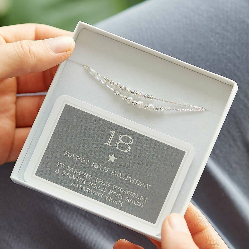 18th Birthday Sterling Ball Bracelet