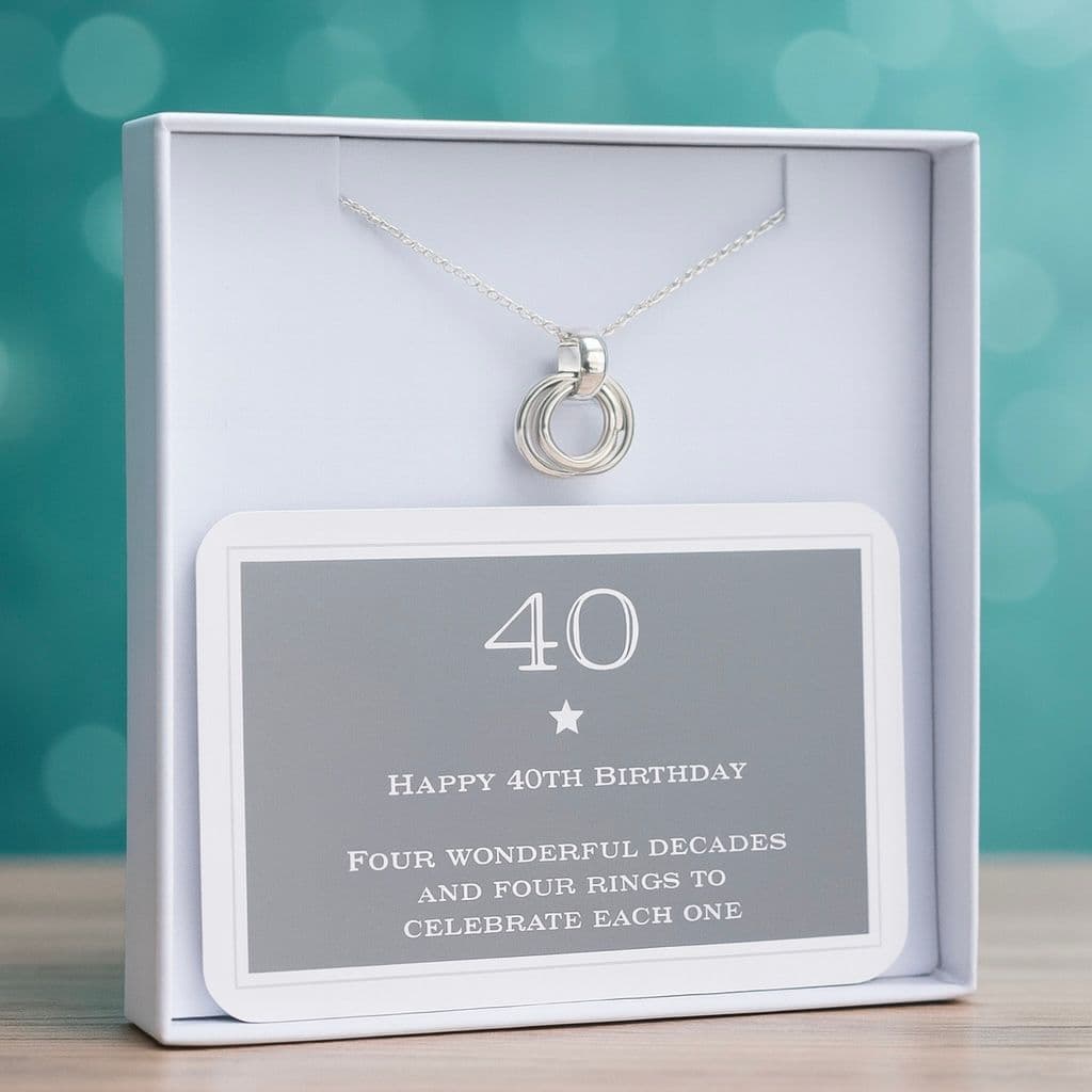 40th Birthday Sterling Rings Necklace