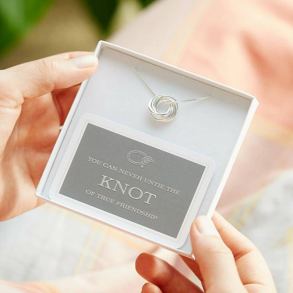 Knot Friendship Sterling Ring Necklace