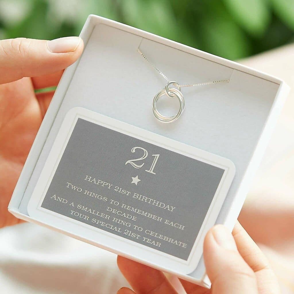 21st Birthday Sterling Rings Necklace