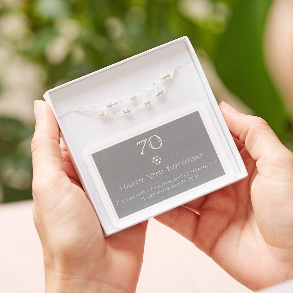 70th Birthday Sterling Seven Star Bracelet