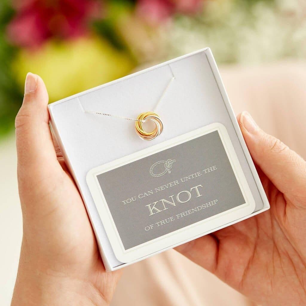 Metal Knot Friendship Ring Necklace