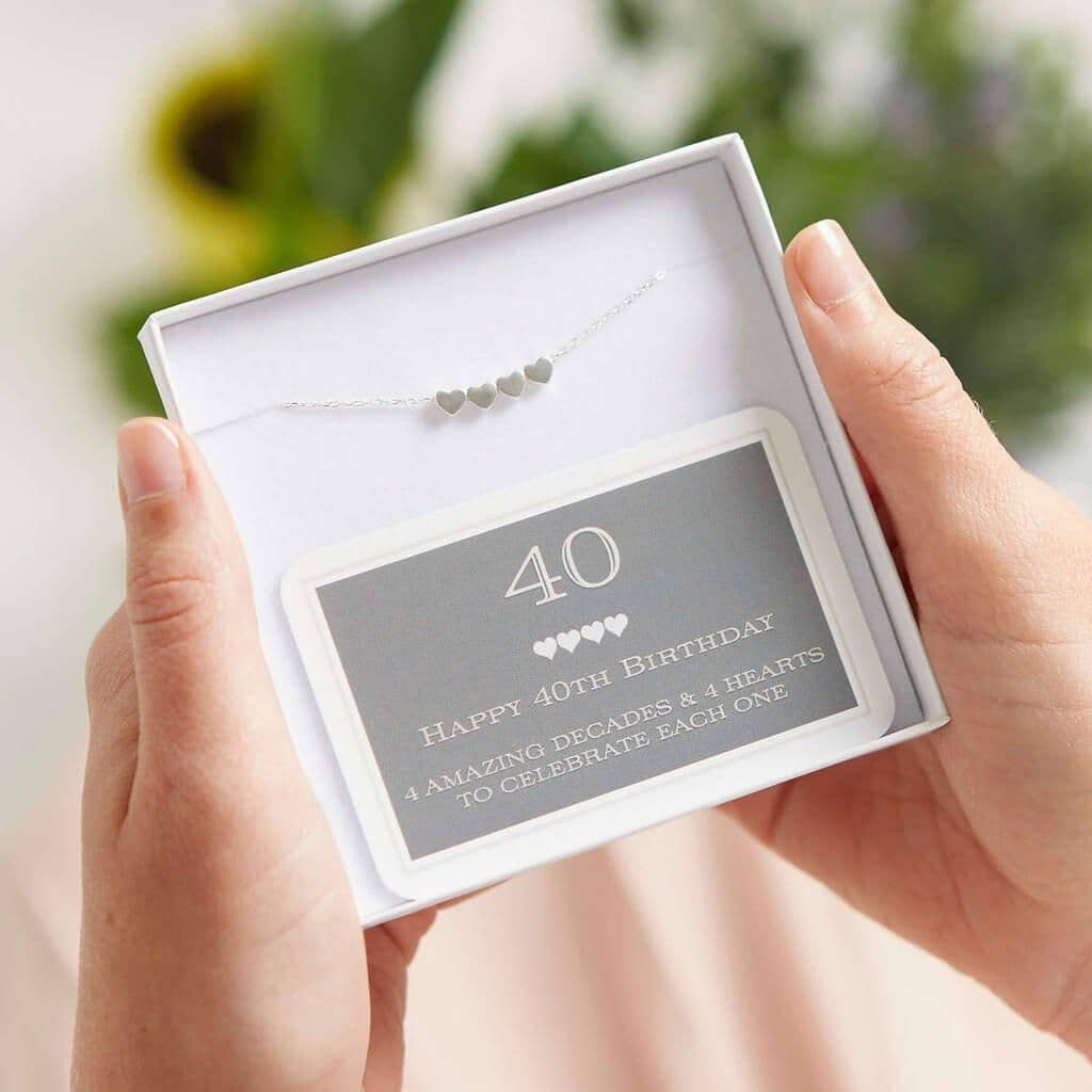 40th Birthday Solid Sterling Heart Bracelet