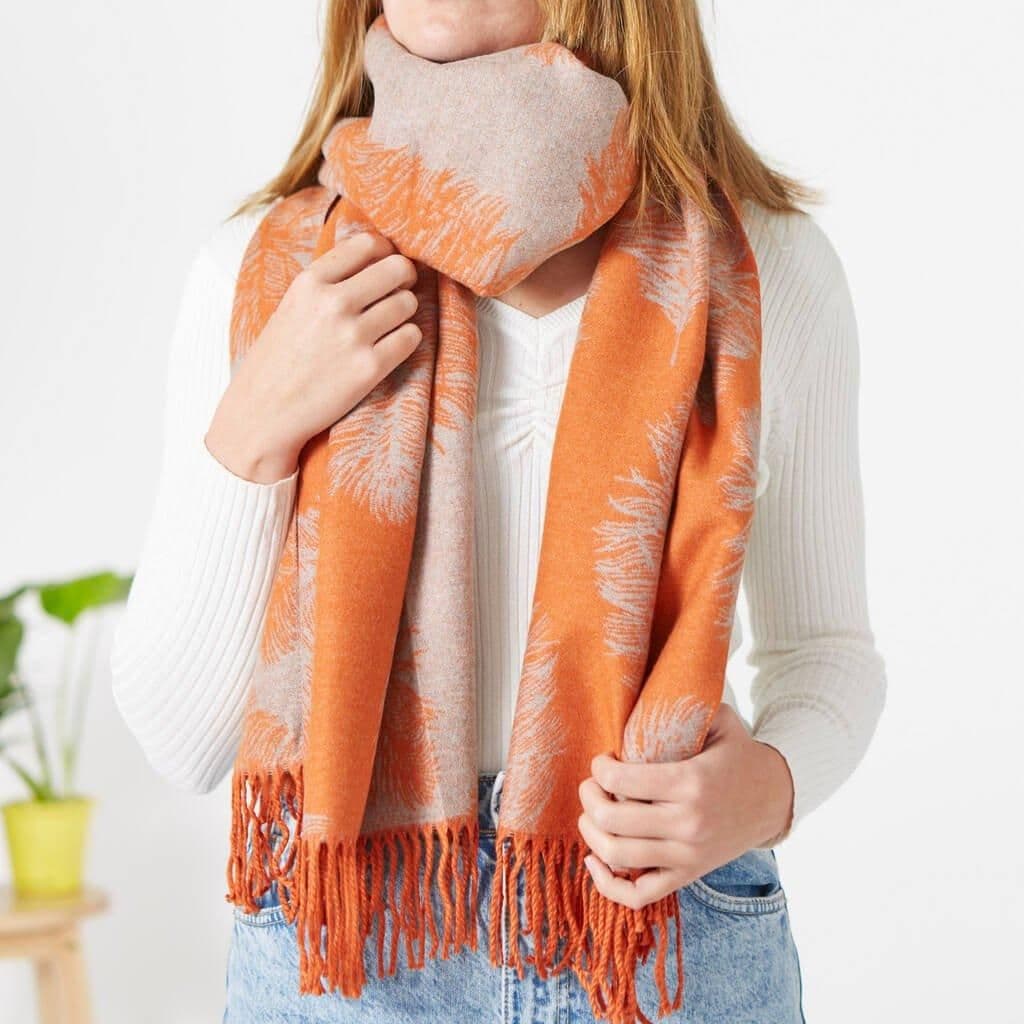 Burnt Feather Print Scarf