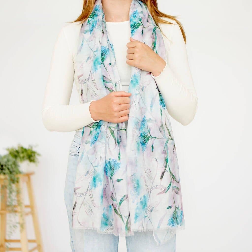 Hazy Flower Print Scarf