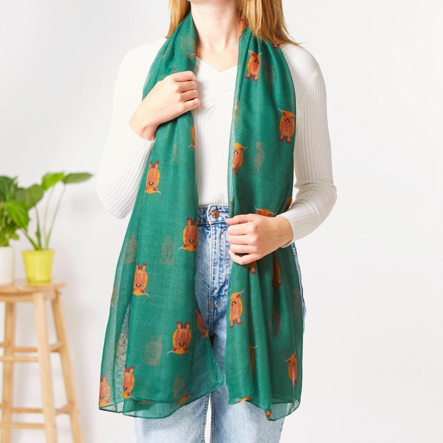 Highland Cow Print Scarf