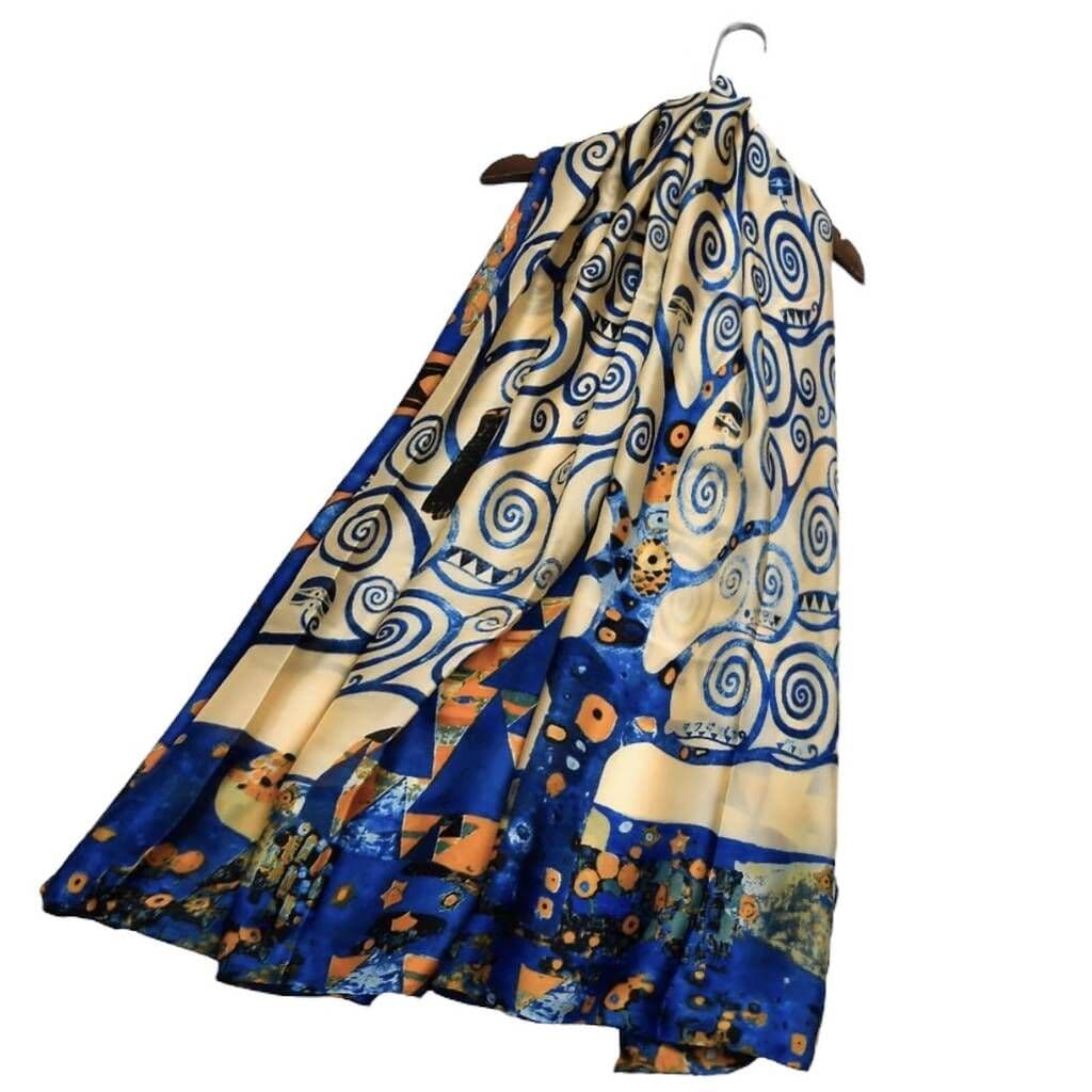 Klimt Art Tree Life Print Silk Scarf