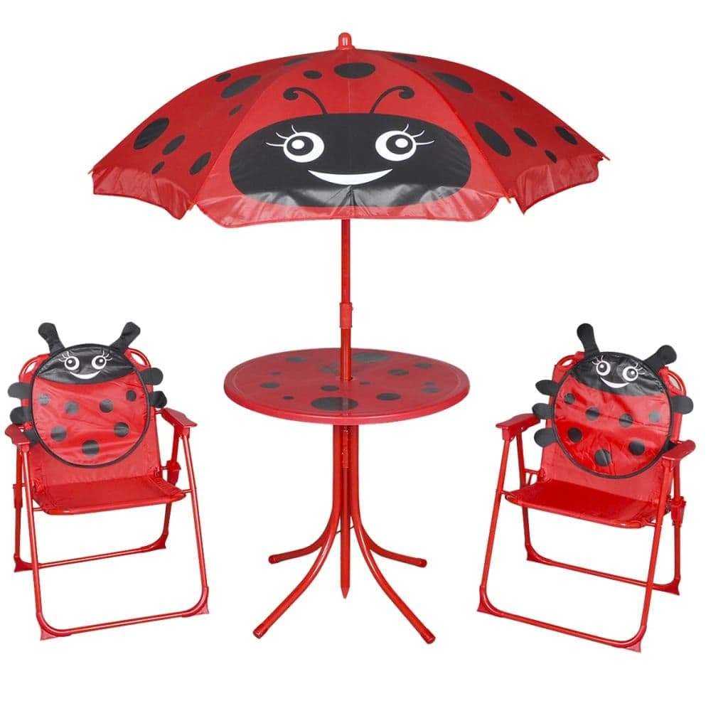 3 Piece Garden Bistro Set Parasol