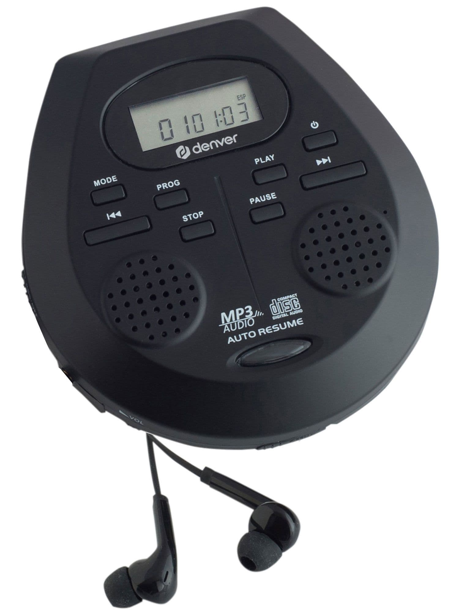 Portable CD Player Speakers MP3 & Audio Book Resume Play Bass Boost