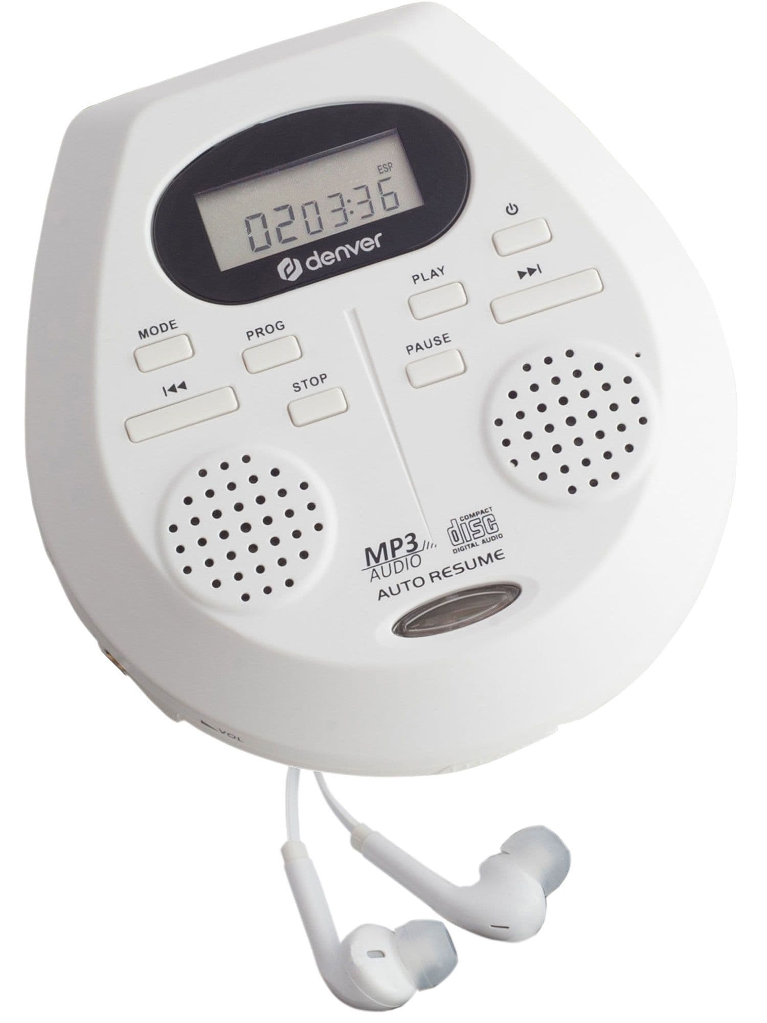 Portable CD Player Speakers MP3 & Audio Book Resume Play Bass Boost