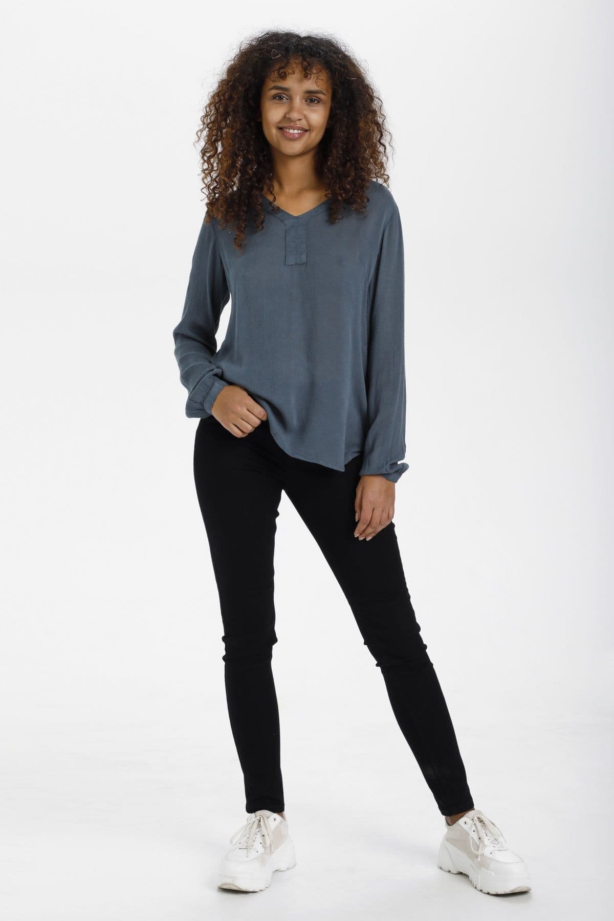 Amber V Neck Long Sleeve Blouse