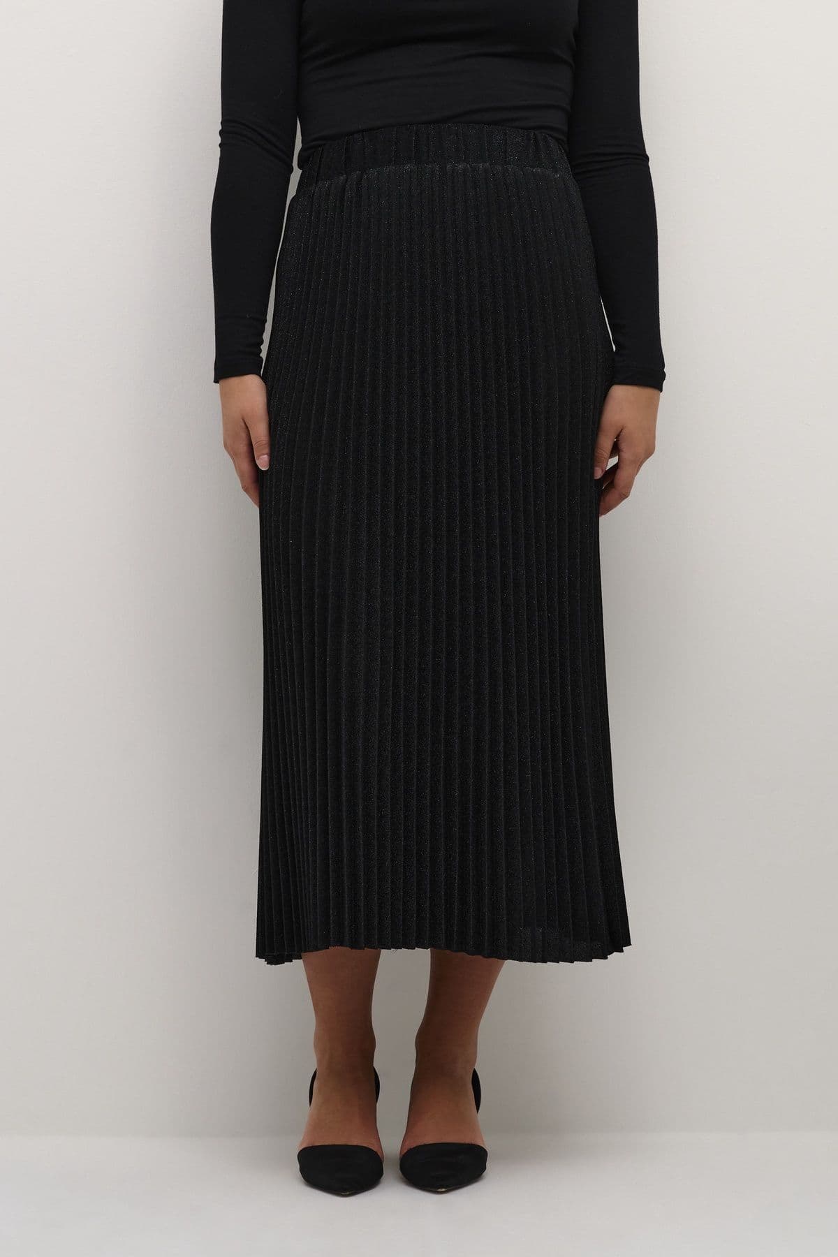 Linda Midi Glitter Plisse Skirt