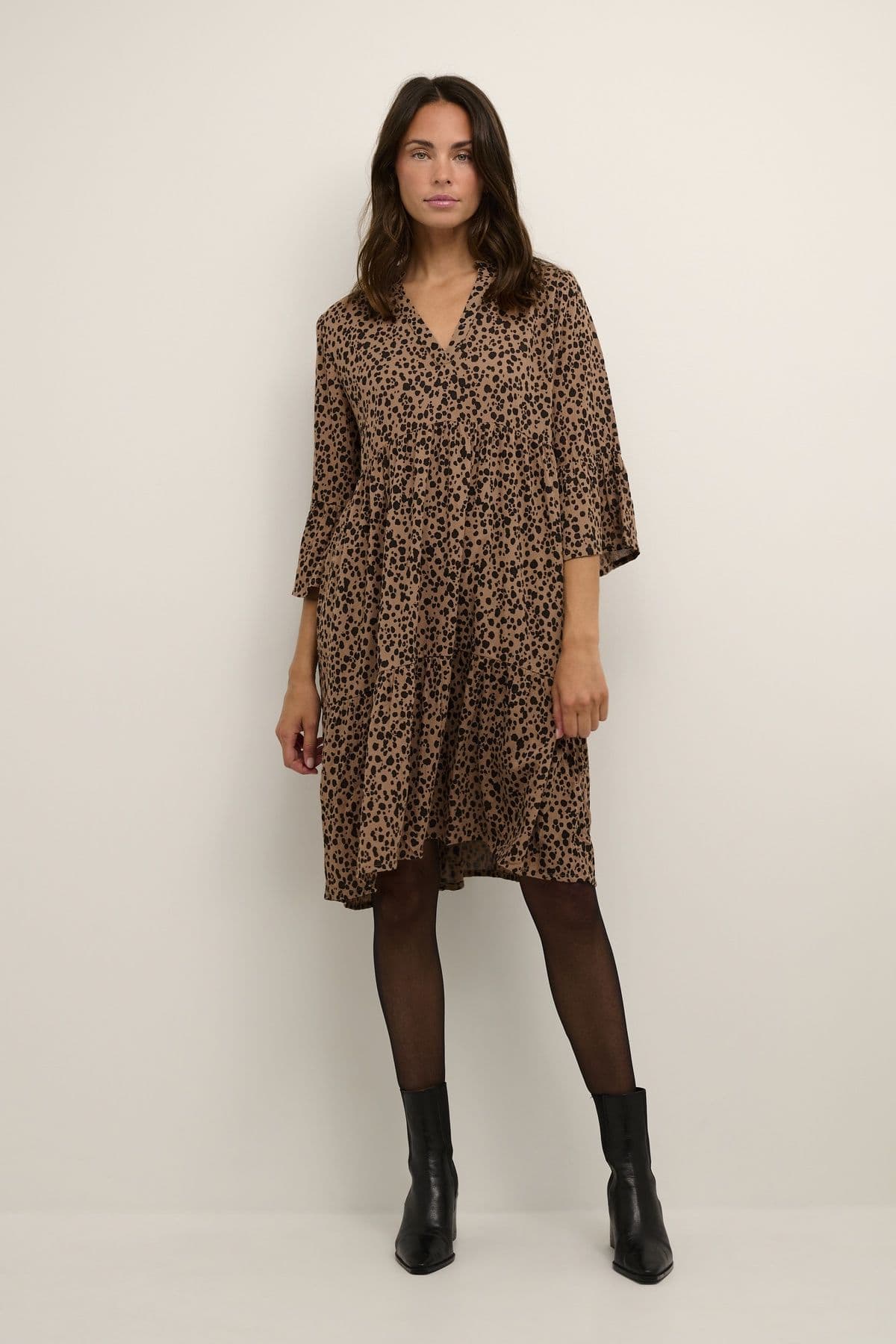 Jean Tiered Above Knee Length Dress