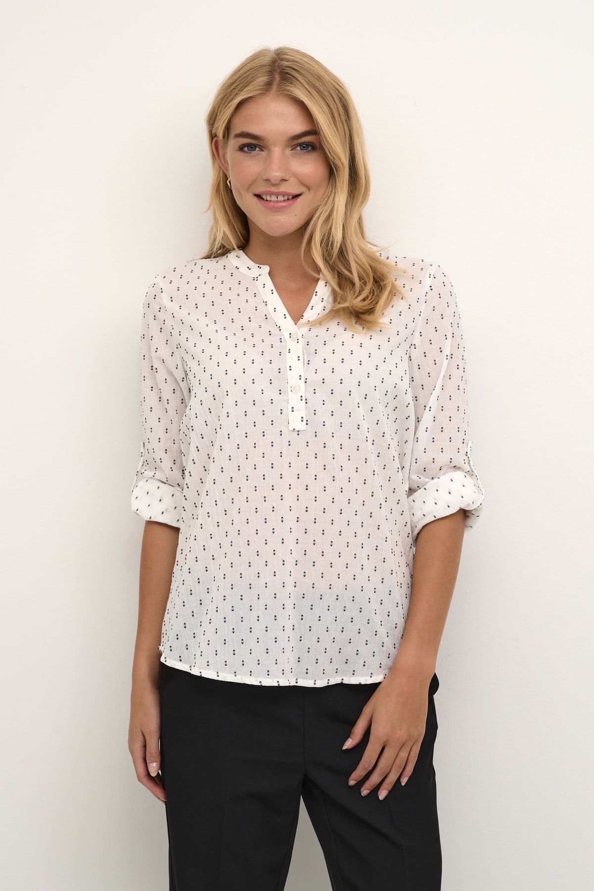 Silona V Notch Neck Blouse