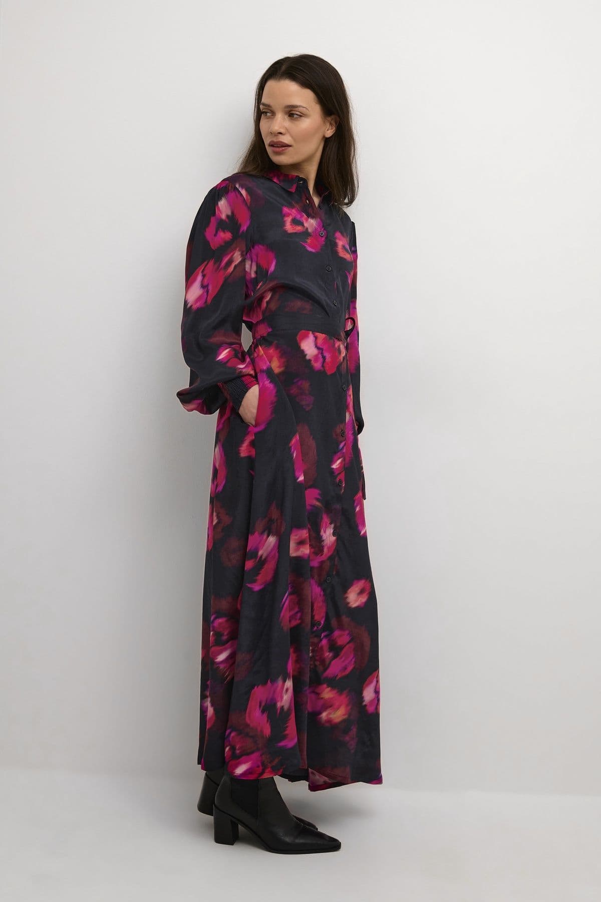 Louisa Maxi Length Belted Shirt Dress