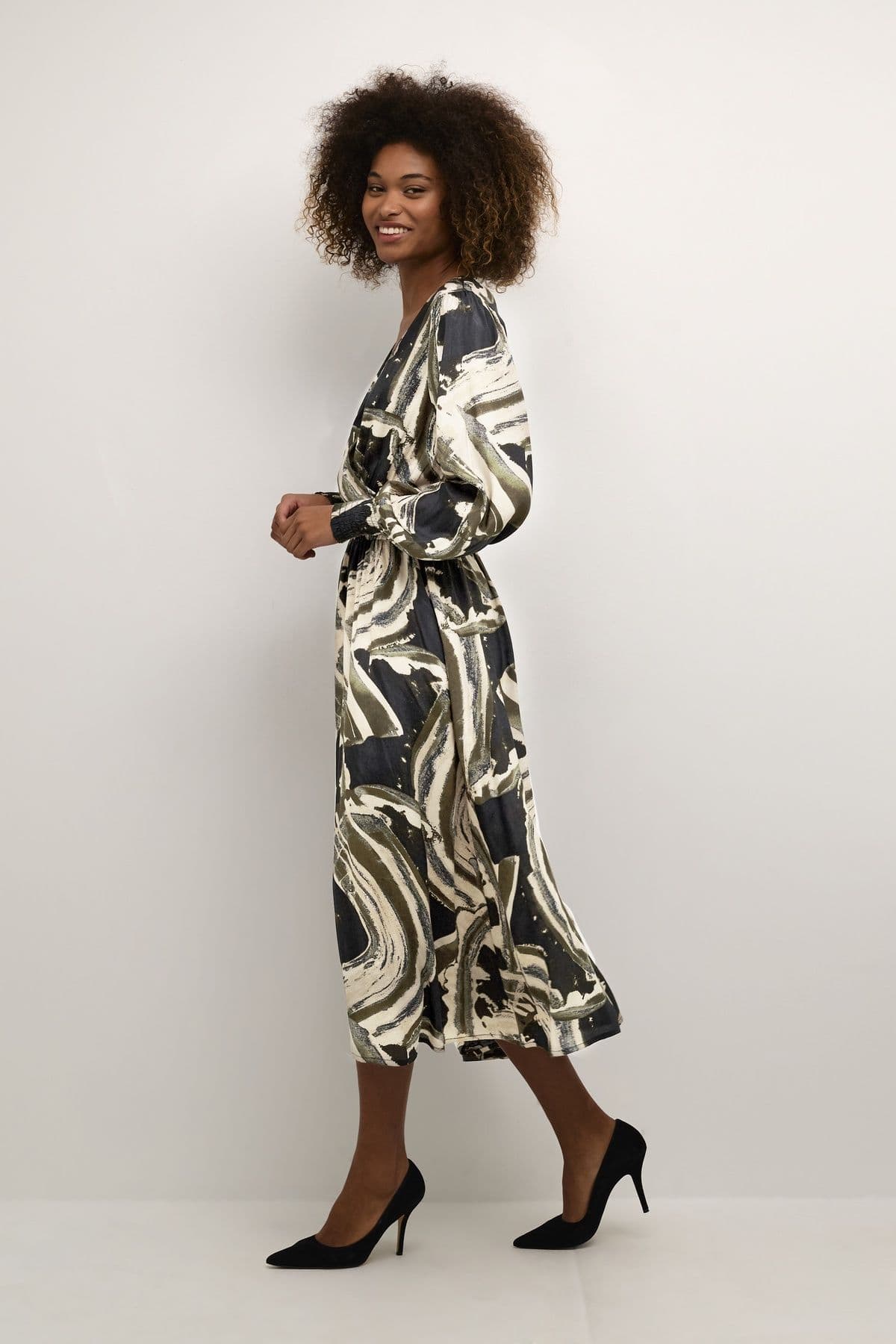 Sophia V Neck Midi Length Wrap Dress