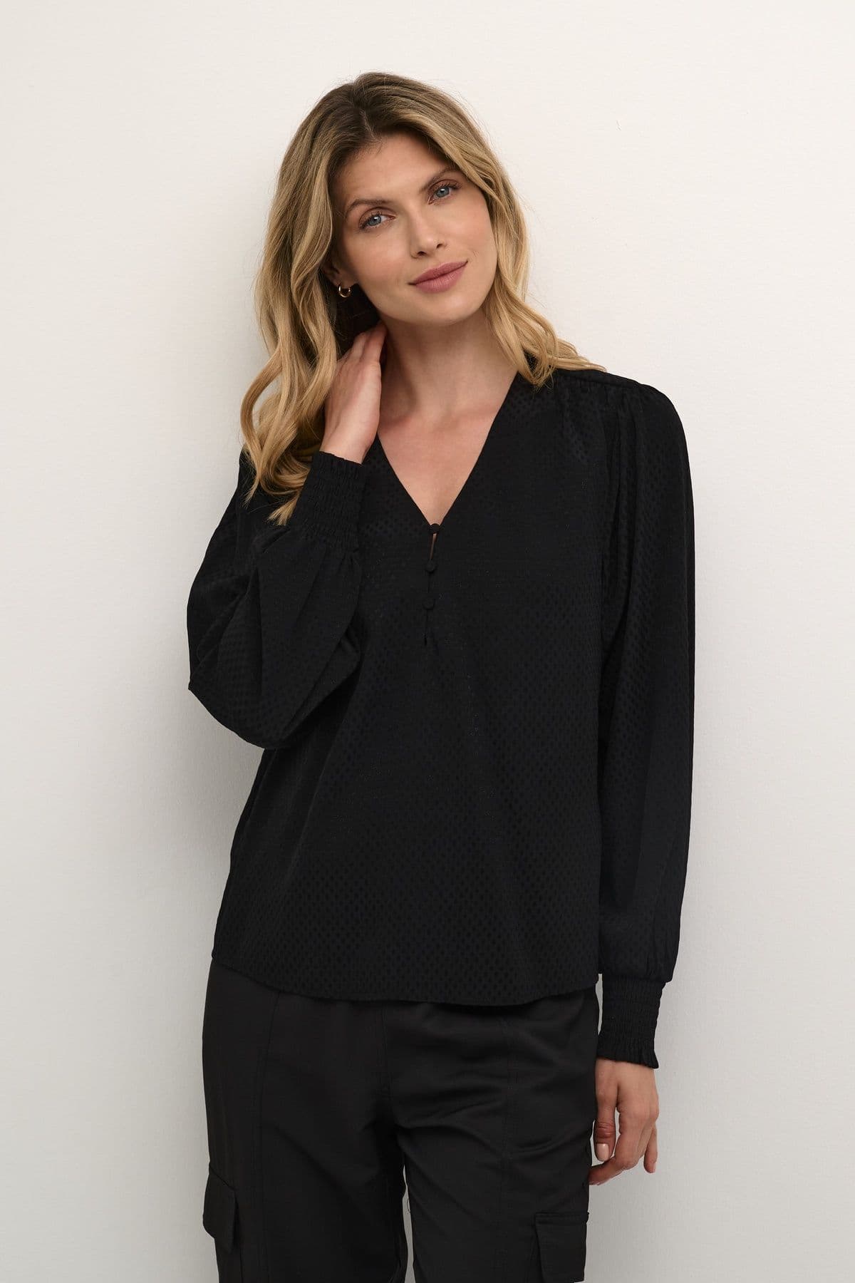 Tia V Neck Long Sleeve Blouse