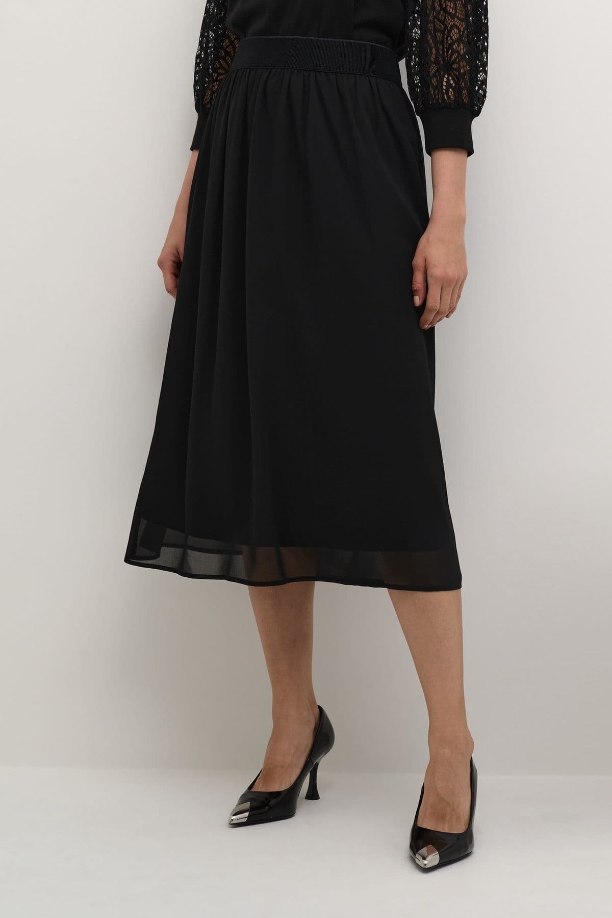 Le Chiffon Elastic Waist Line Skirt