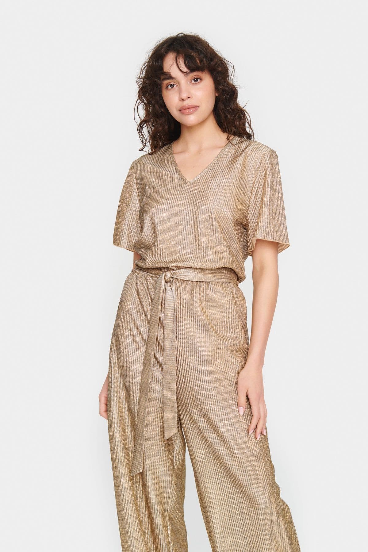 Evy Short Sleeve V neck Jumpsuit